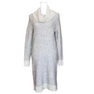 Cynthia Rowley Cowl Neck Gray Knit Sweater Dress size L